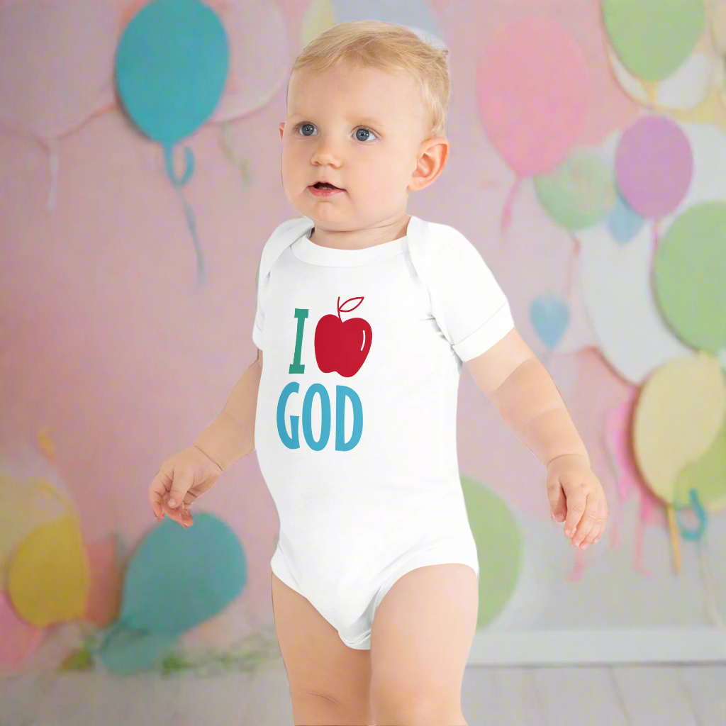 Kurzarm-Einteiler für Babys | Ich liebe Gott