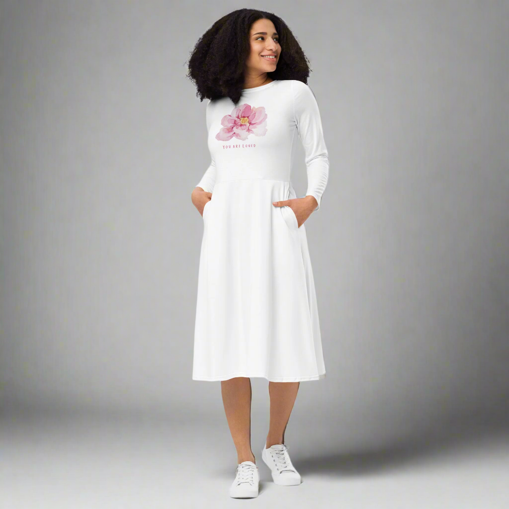 Long Sleeve Midi Dress | You are Loved