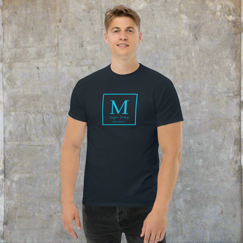 Unisex Classic Tee | Virgin Mary, Pray for Us / Navy
